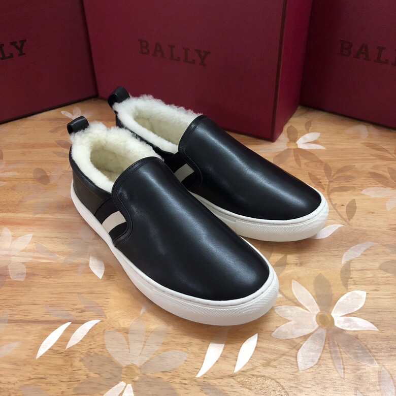 BALLY 발리 수입 소가죽 양털 안감 블랙 스니커즈, HEDERN MEN\\\'S LAMB LEATHER SKATE TRAINER IN WHITE