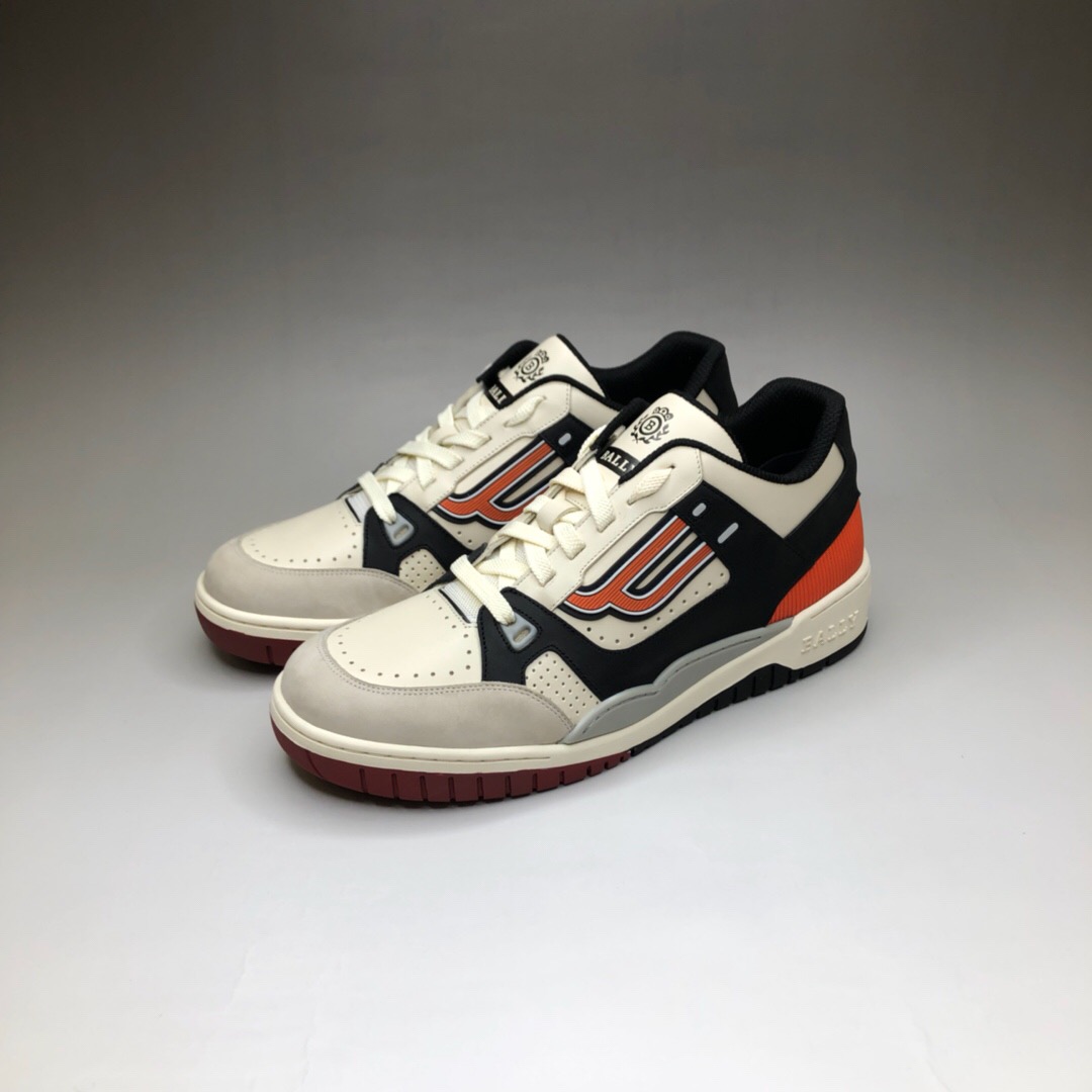 BALLY 발리 챔피온 화이트 앤 블랙 남성용 소가죽 스니커즈, CHAMPION MEN\\\'S PLAIN CALF LEATHER TRAINER IN WHITE AND BLACK