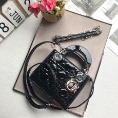 DIOR 디올 레이디백 은장 17cm