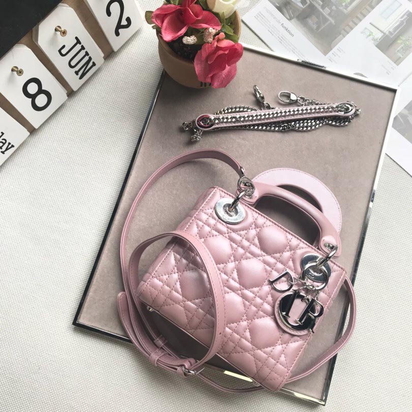 DIOR 디올 레이디백 은장 17cm