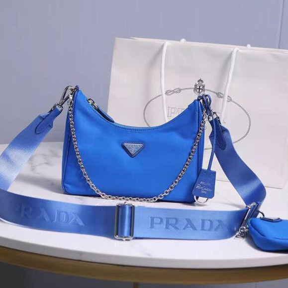 PRADA 프라다 리에디션 사피아노 가죽 트리밍 나일론 숄더백