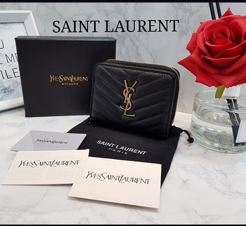 YSL 입생로랑 마틀라세 지퍼 어라운드 반지갑