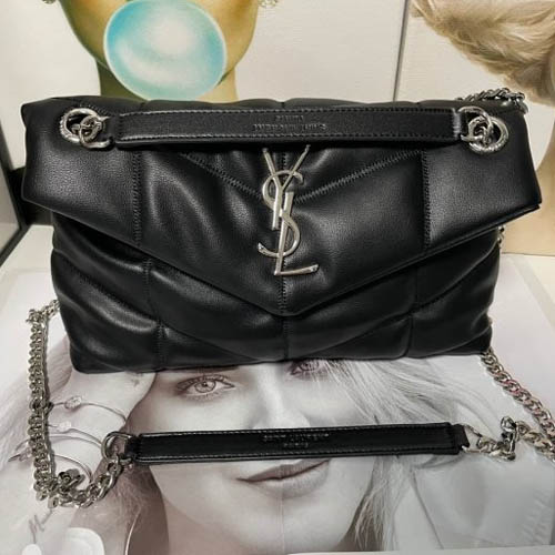 YSL 입생로랑 푸퍼백 은장 스몰